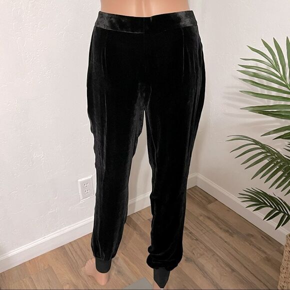 Magaschoni Black Velvet/Silk Hem Band Pants Size 6 - Picture 5 of 13